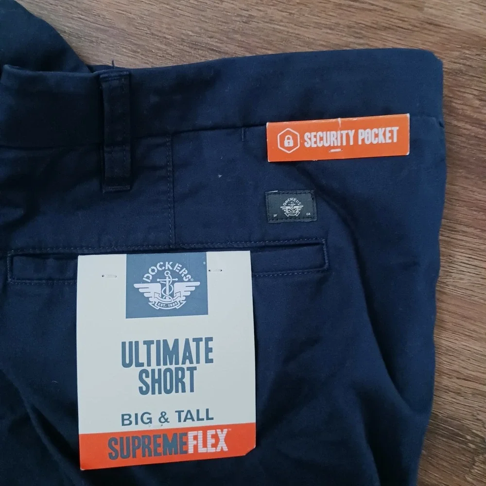 New Dockers Mens Ultimate Casual Chino Shorts Blue Size 56‎ Supremeflex